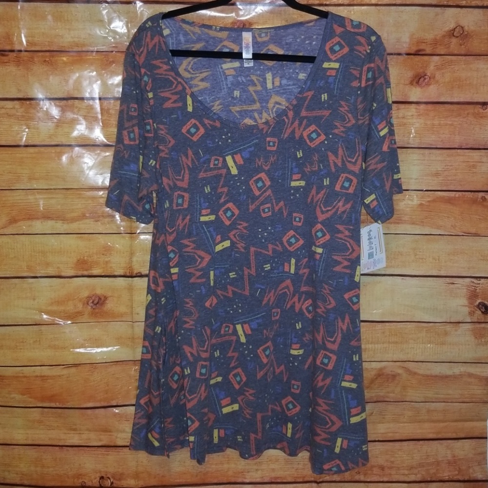 NWT LuLaRoe Perfect T XL blue background
